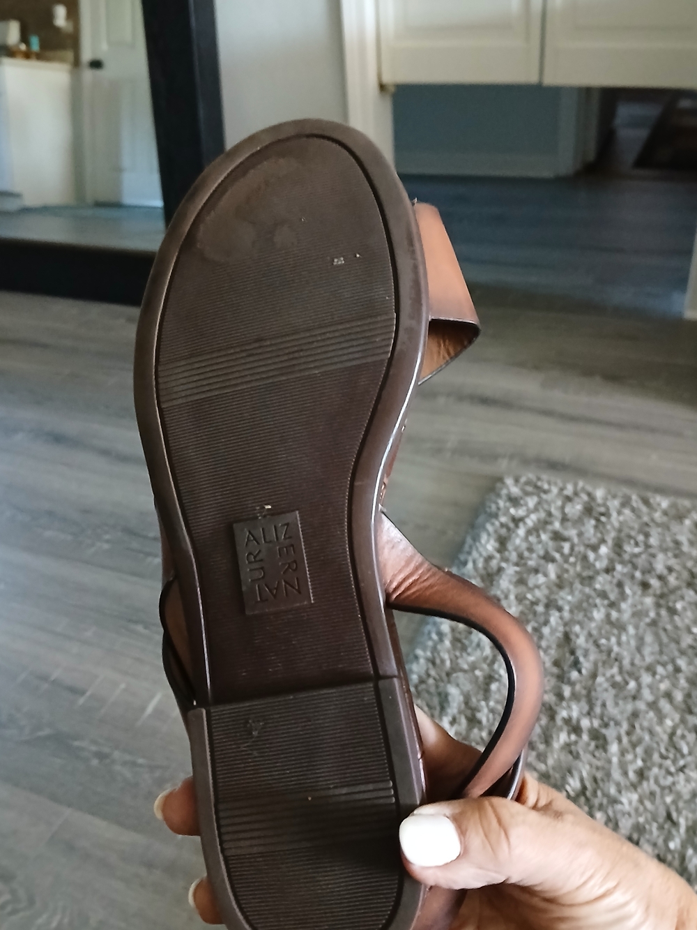 Naturalizer Brown Leather Strappy Ankle Sandals - Picture 4 of 5